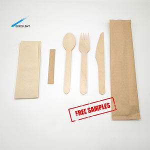 Cubiertos Desechables de Madera Biodegradables de Alta Calidad para Picnic, Cucharas, Cuchillos y Tenedores Grandes de 160 mm - Product Image 5