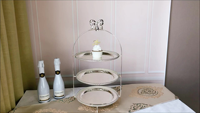 Plateau de service rond en métal doré de style classique, durable, pour mariage, restaurant, bar, 10 pièces