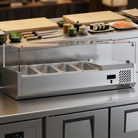 Table de vitrine de sushi commerciale de haute qualité réfrigérateur supermarché affichage des aliments avec porte en verre