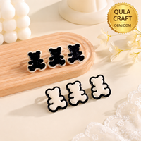 Cabochons animaux noirs et blancs en gros, mini-breloques 3D personnalisées pour accessoires de cheveux, téléphones, porte-clés et bijoux