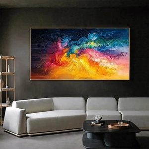 Pintura Acrílica Abstracta Panorámica Nova con Arcoíris, Decoración para el Hogar, Textura 3D, Obra de Arte Grande Pintada a Mano sobre Lienzo - Product Image 4