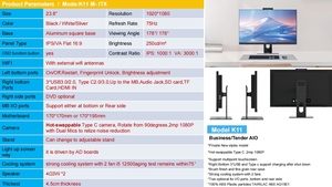 คอมพิวเตอร์ตั้งโต๊ะออลอินวัน ปี 2025 ขนาด 23.8 นิ้ว  ตัวเลือกซีพียู Core I3 I5 I7 I9 พร้อมตัวเลือกการ์ดจอ 3090 แรม 32GB ฮาร์ดดิสก์ SSD 1TB คอมพิวเตอร์สำนักงานแบบออลอินวัน - Product Image 2