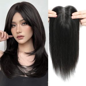 100% ヨーロピアンバージンシルクベース人毛トッパーユダヤ人ウィッグトッパー高品質の女性用ヘアトッパー細い髪用 - Product Image 4