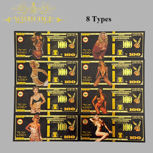 8 modèles de billets de 100 dollars américains noirs magnifiques plaqués or 24 carats pour cadeaux - Product Image 1