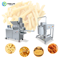 Complete automatische aardappelwas-, schil-, snij- en frituurlijn voor de verwerking van aardappelchips en -friet