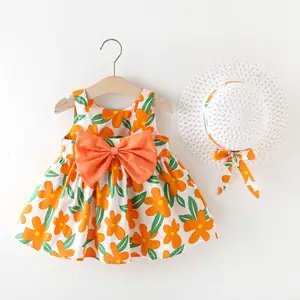 Factory Direct Sale Girls' Dress New Arrival Fashion Girl Floral Printed Dress Summer Sleeveless Dress For Girls