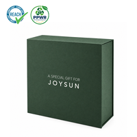 Boîte à rabat magnétique vert foncé mat de qualité supérieure, boîte cadeau d'entreprise en carton rigide pliable, écologique et luxueuse