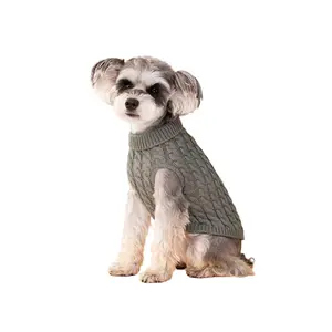 Cổ điển ấm Pet trang phục mùa đông Dog Cat Áo len dệt kim Jumper trang phục quần áo vật nuôi