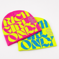 Personnalisez votre propre logo sur un bonnet en jacquard Y2K avec strass, bonnet en tricot d'hiver, streetwear, fabricant, vente en gros, OEM, ODM