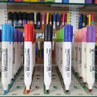 Marqueurs pour tableau blanc en plastique noir à encre multicolore réutilisables, double face, grande capacité, vente chaude, pour fournitures de bureau et scolaires