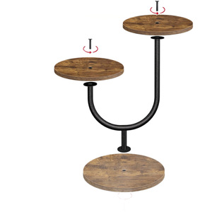 Wooden Three Tier Cake Stand Round Iron Wood Combination <b>Birthday</b> Party Dessert Display Rack Tabletop Storage - Product Image 5