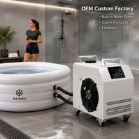 Refroidisseur d'eau 220V/110V homologué CE 1 CV pour bain froid, unité de refroidissement pour bain de glace avec pompe filtrante