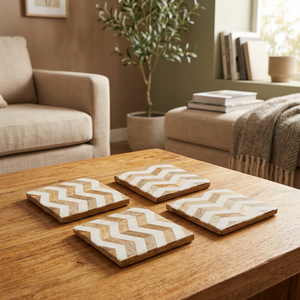 Juego de Posavasos Rectangulares de Madera de Nogal y Resina Epoxi Hechos a Mano, de Lujo, No Tóxicos, Resistentes al Calor, Ecológicos, Clásicos y Personalizables - Product Image 6