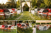 Chaises pliantes blanches modernes pour événements, mariages, extérieur et jardin, vente en gros