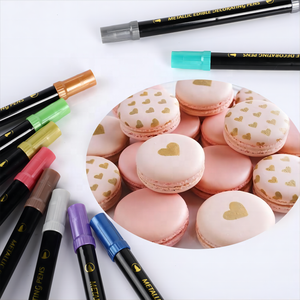 Double Ended <strong>Edible</strong> Metallic Glitter Pen Shimmer <strong>Food</strong> <strong>Coloring</strong> <strong>Marker</strong> for Frosting Easter Eggs Painting Drawing - Product Image 2