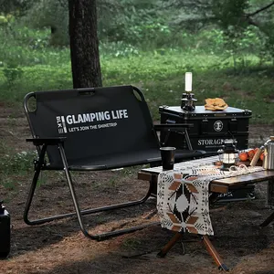 고품질 휴대용 넓은 공간 2 좌석 야외 여행 캠핑 휴식 바다 바다 바다 바다 더블 시트 접이식 캠핑 의자