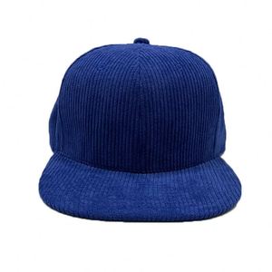 Wholesale Outdoor High Quality 6-Panel <b>Corduroy</b> Snapback Baseball <b>Cap</b> Flat Bill Unisex Adult Four Seasons Common - Product Image 2
