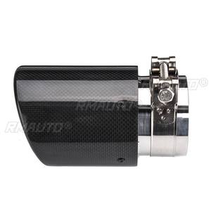 Punta de escape universal de fibra de carbono negro brillante de 80 mm de entrada y 101 mm de salida para silenciador de coche - Product Image 3