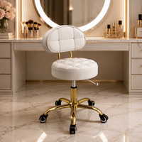 Tabouret de beauté en métal noir de haute qualité, réglable en hauteur, rotatif à 360 degrés, dédié aux hôtels, aux salons de coiffure
