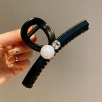 Accessoires capillaires haut de gamme pour femmes : Pince à cheveux en métal mat, grande pince requin noire, plusieurs pinces à cheveux, pinces à cheveux en plastique