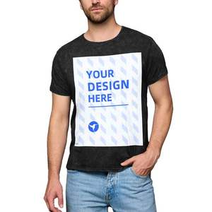 Camiseta personalizable de manga corta lavada de algodón Vintage para hombre, Camiseta de cuello redondo, ajuste Regular, 100% de seda, 230G, tejido transpirable pesado en blanco - Product Image 2