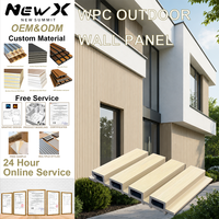 Panneau mural extérieur WPC rainuré / à grille / type Grande Muraille, étanche, emboîtable, écologique, en composite bois-plastique