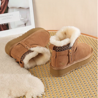 Bottes d'hiver pour femmes de haute qualité, chaudes, antidérapantes, en fausse fourrure, à la mode, pour l'intérieur, pour la neige