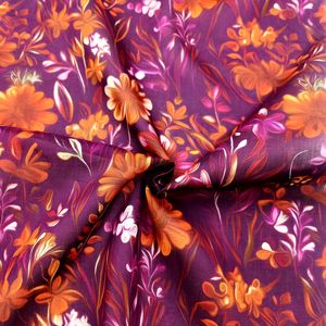 Tissu en coton biologique tissé pour vêtements féminins, design floral rouge personnalisé, tissu <span class=keywords><strong>imprimé</strong></span> 100% coton pour robes - Product Image 5
