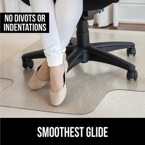 Tapis de chaise de bureau en PET transparent ultra-résistant, sans bosses, pour un glissement facile des chaises à roulettes, design moderne clouté, pour usage au bureau ou à domicile - Product Image 4