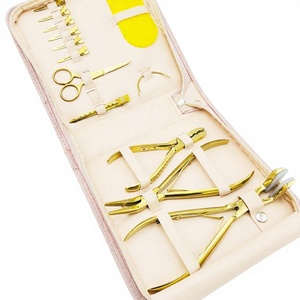 Nomex International Gold Plated Stainless Steel Hair Extension <b>Pliers</b> <b>Set</b> for Installing and Removing Tape-In Extensions - Product Image 6