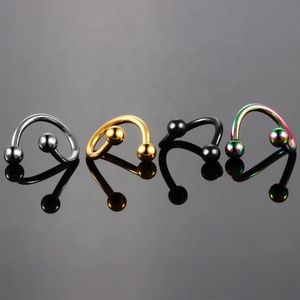 Piercing en <span class=keywords><strong>Espiral</strong></span> de Titanio G23 en Forma de S para Nariz, Labio, Oreja (Cartílago, <span class=keywords><strong>Tragus</strong></span>), Ombligo y Ceja - Joyería de Moda - Product Image 3