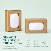 Boîte de présentation personnalisée en kraft - Fenêtre transparente en PVC, conception pliable à rabat, carton naturel, emballage de marque pour la vente au détail