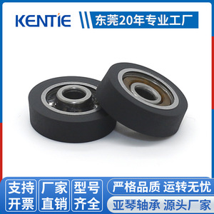 Fournisseur direct d'usine Rouleaux inclinés en polyuréthane TPU Poulies en caoutchouc souple Roulements à billes à gorge profonde Rouleaux revêtus de caoutchouc - Product Image 5