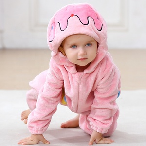 Tuta intera con cappuccio 3D Michley con stampa gatto blu, <span class=keywords><strong>costume</strong></span> animale unisex per neonati, pigiama con polsini elastici, tutina 0-36 mesi con coda - Product Image 5