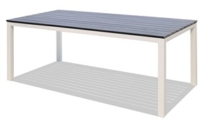 Long Ang Best-Selling Modern Outdoor Dining <b>Table</b> Set Rattan Furniture for Restaurant Terrace Beach <b>Aluminum</b> Frame Wood Material - Product Image 3