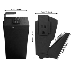 Coffre-fort double pour armes à feu avec serrure électronique numérique, empreinte digitale biométrique et clé, en acier, pour deux armes, utilisation intérieure et extérieure - Product Image 6