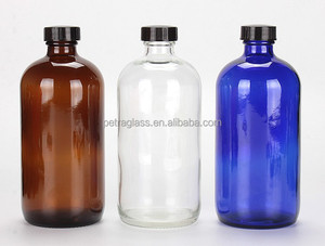 Flacone in Vetro Trasparente Blu per Cosmetici, Vuoto, 15ml 30ml 60ml 120ml 240ml 480ml 1000ml, con Tappo in Bakelite - Product Image 6