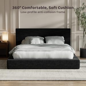 <span class=keywords><strong>Lit</strong></span> rembourré minimaliste à commande par courrier moins cher avec tête <span class=keywords><strong>de</strong></span> <span class=keywords><strong>lit</strong></span>, plateforme rembourrée <span class=keywords><strong>de</strong></span> mousse <span class=keywords><strong>de</strong></span> 5 pouces, assemblage facile, article <span class=keywords><strong>de</strong></span> bricolage rapide - Product Image 2