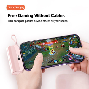 Batería Externa Portátil Mini de 5000 mAh con Cables Tipo-C y Lightning para Teléfono, Venta al Por Mayor Internacional - Product Image 5