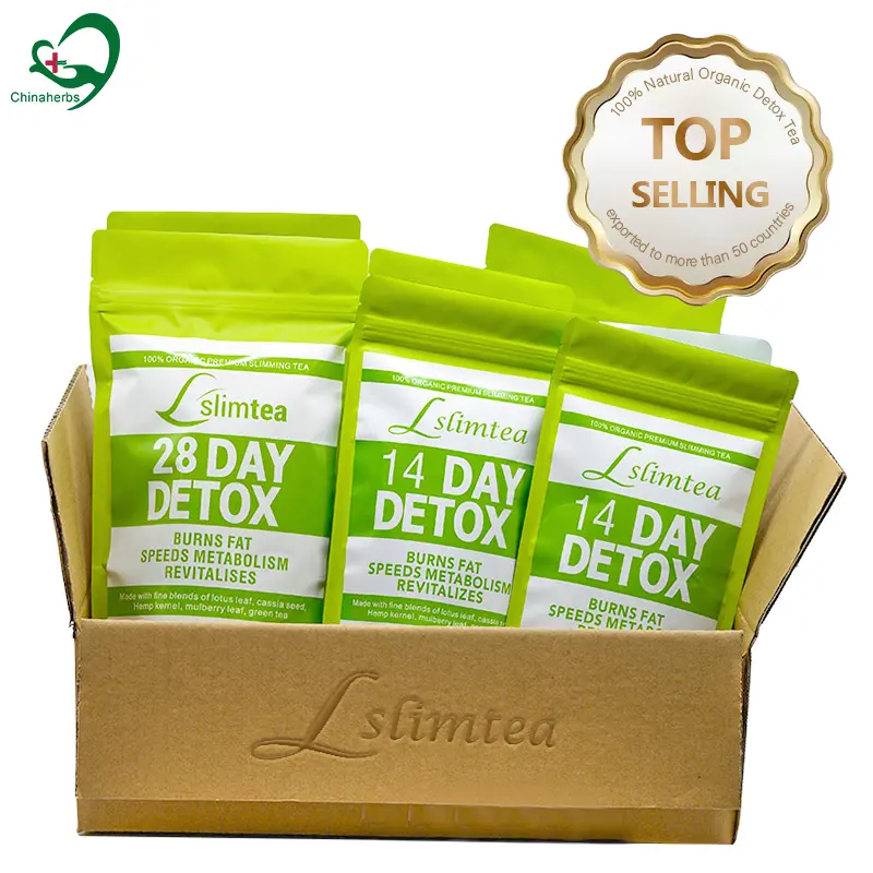 Tè dimagrante biologico per 14 giorni con etichetta privata tè disintossicante per pancia piatta con perdita di peso di 28 giorni