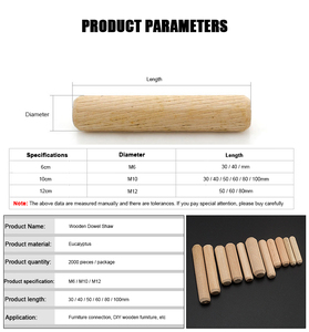 Ren bằng gỗ thanh Dowel gỗ Dowel thẳng rãnh pins Dowel Mini sửa chữa - Product Image 5