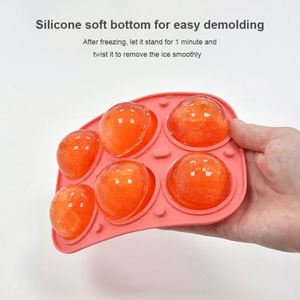 Molde de Silicona para Hielo, Libre de BPA, Fácil de Rellenar, 6 Cavidades Redondas, para Whisky, en Stock, Reutilizable, Apto para Congelador - Product Image 3