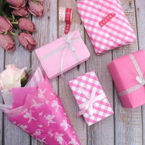 17gsm thân thiện với môi màu hồng Giấy Thủ Công in logo Nến gói san Valentin papel <span class=keywords><strong>de</strong></span> Regalo Tương thích với in ống đồng - Product Image 2