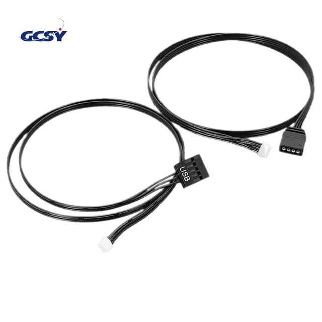 Wholesale LED RGB CPU Cooling Fan 4-pin USB 3-pin to AMD 7 RGB Synchronization Cable