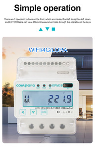 Medidor de Energía Monofásico 4G con <span class=keywords><strong>Tarjeta</strong></span> SIM Lorawan 80A 110V/220V, Medidor de Energía Bidireccional de Riel DIN con <span class=keywords><strong>Tarjeta</strong></span> de Memoria - Product Image 6