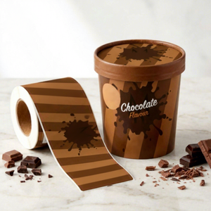 Étiquette personnalisée pour aliments congelés à basse température, autocollant imperméable avec logo chocolat pour emballage de crème glacée - Product Image 1