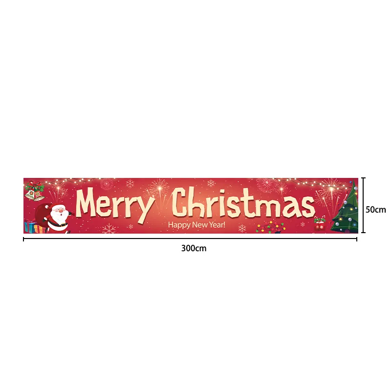 Welcome Merry Christmas Banner with Christmas tree Snowflake for Xmas New Year Home Party Decoration