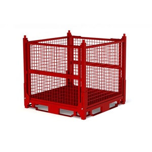 Jaula de almacenamiento galvanizada plegable y apilable bañada en caliente - Product Image 5