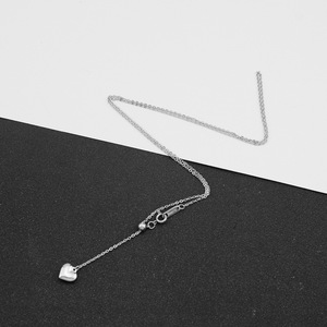 2026 New Simple Niche Design Love Heart Pendant Necklace <b>Titanium</b> Steel Women's Tassel Necklaces Fashion Jewelry Wholesale - Product Image 3