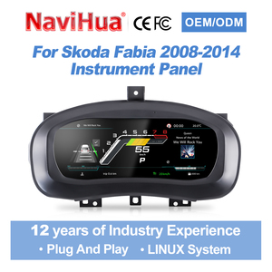 Navihua - Mise à niveau du tableau de bord numérique - Écran LCD - Tableau de bord virtuel - Système Linux - Pour Skoda Fabia 2008-2014 - Plug and Play - Product Image 1